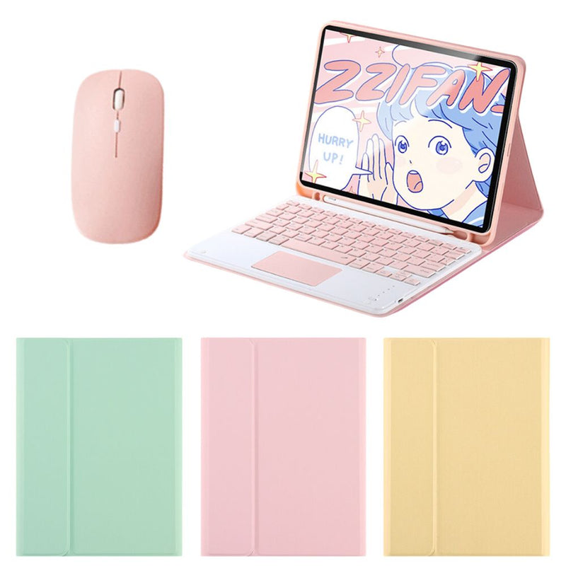 Load image into Gallery viewer, [With Pen Slot] Apple iPad 10.2&quot; 7th/8th/9th Gen (2019/2020/2021) - Simple PU Leather Flip Case With Touch Keyboard and Mouse
