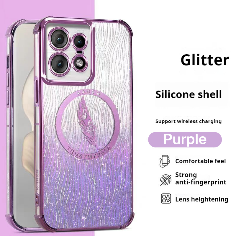 Load image into Gallery viewer, [Built-in Mirror Bracket][Magsafe Compatible] Motorola Moto Edge 30/Neo/Pro/Fusion Electroplated Glitter Shockproof Blingbling Series Case
