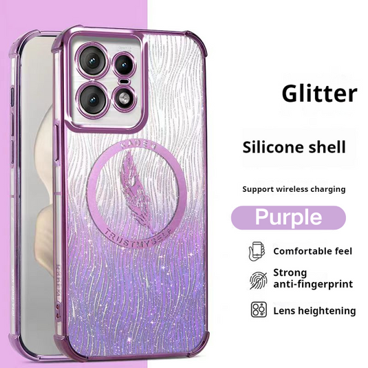 [Built-in Mirror Bracket][Magsafe Compatible] Motorola Moto G62 5G Electroplated Glitter Shockproof Blingbling Series Case