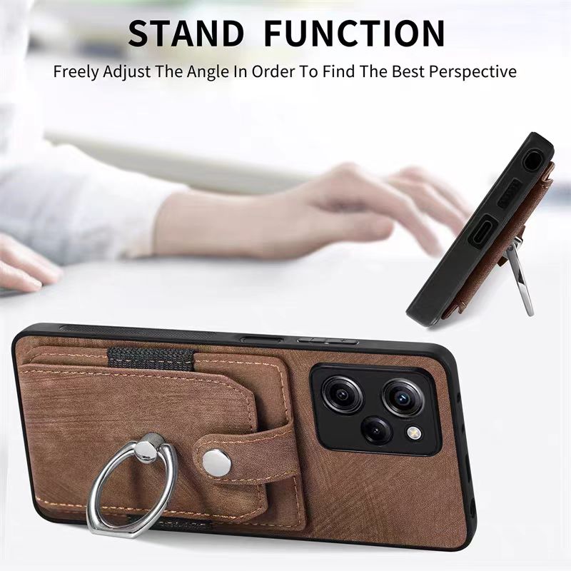 Load image into Gallery viewer, [Built-in Ring Bracket][With Card Solt] OPPO Reno9/Pro/Pro+ Full-coverage Leather Shockproof Wallet Series Case
