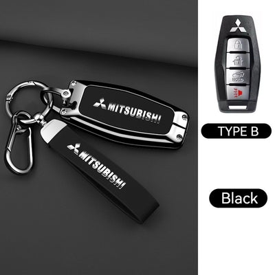 Mitsubishi Zinc Alloy PU Leather Car Key Fob Case Cover For Outlander - i-Station Mobile Phone & Electronic Device Repair and Accessories