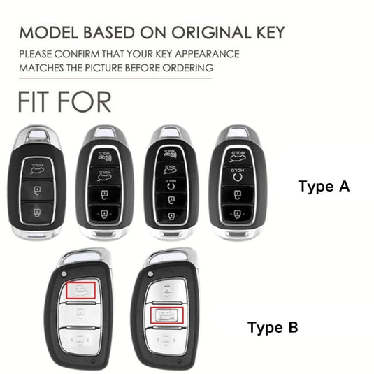 Hyundai Stylish Metal Car Key Fob Protective Case Cover For Tucson, Sport, Elantra, Santa Fe, ix35, ix25