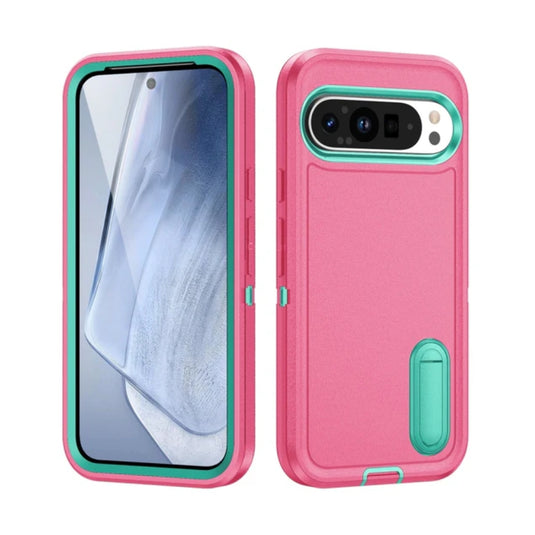 Google Pixel 9/Pro/Pro XL - PC+Silicone Stylish Shockproof Protective Case with Stand