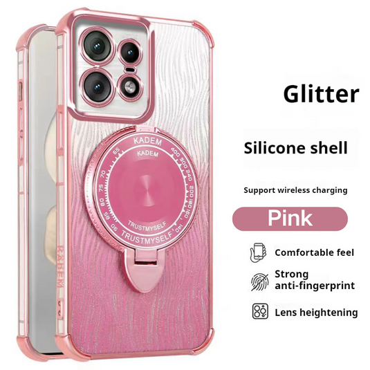 [Built-in Mirror Bracket][Magsafe Compatible] Motorola Moto G62 5G Electroplated Glitter Shockproof Blingbling Series Case