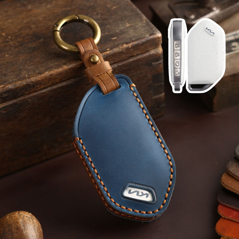 Load image into Gallery viewer, Kia Handcrafted Genuine Leather Car Key Protective Case For Carnival, Ev9, Picanto, Gt Line
