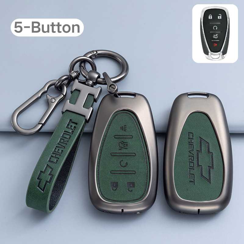 Load image into Gallery viewer, Chevrolet Zinc Alloy + PU Leather Car Key Fob Case Cover For Cavalier, Malibu, Cruze, Trax, Monza, Sail
