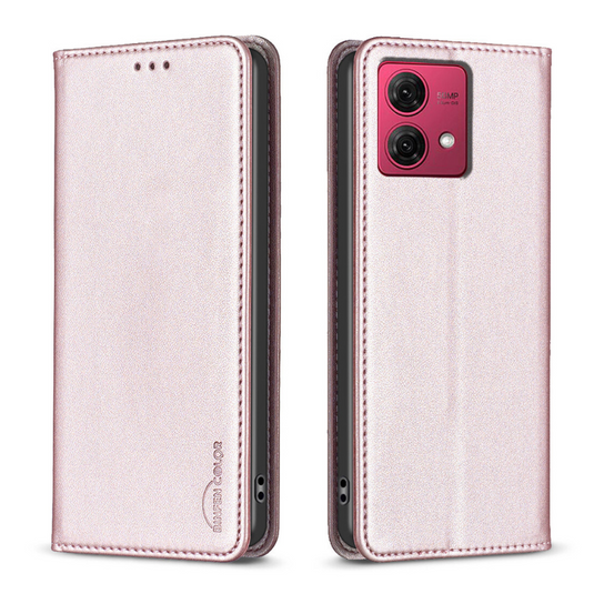 [With Card Slot][Adjustable Stand] Motorola Moto Edge 50 Pro 5G - Pure Color Drop Proof PU Leather Flip Wallet Series Case