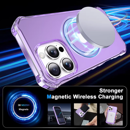 [Magsafe Comptible][Built-in Stand] Apple iPhone 16/Pro/Pro Max/Plus Crystal Matte Airbag Phone Heavy Duty Series Case