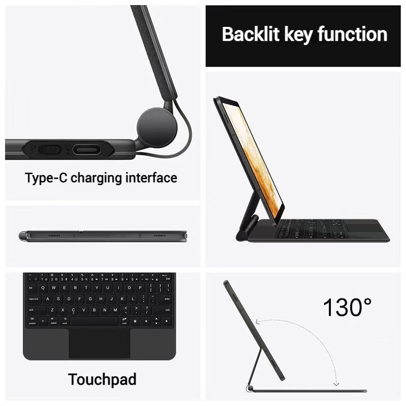 Load image into Gallery viewer, [Magic Keybord] Samsung S9/FE/Plus/FE Plus - Precision Multi-Touch Trackpad Magnetic Smart Wireless Keyboard Case With Backlit Keys
