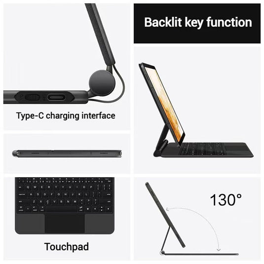 [Magic Keybord] Samsung S9/FE/Plus/FE Plus - Precision Multi-Touch Trackpad Magnetic Smart Wireless Keyboard Case With Backlit Keys