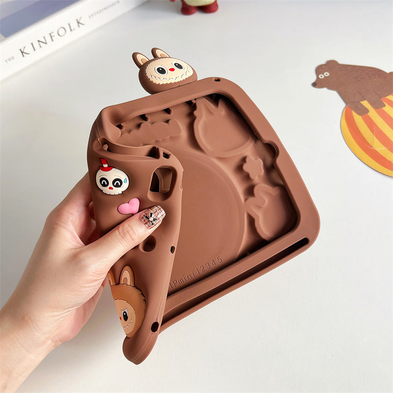 Load image into Gallery viewer, [Built-in Ring Holder][With Pen Slot] Apple iPad Air 4/5 10.9&#39;&#39; 4/5th Gen (2020/2022) Labubu Cartoon Silicone Anti-Drop Protective Case
