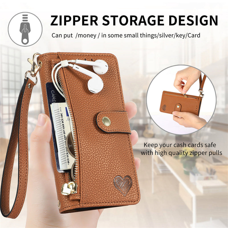 Load image into Gallery viewer, [With Lanyard][With Card Slot] Motorola Moto Edge 40/Neo/Pro Leather Zipper Shockproof Wallet Series Case
