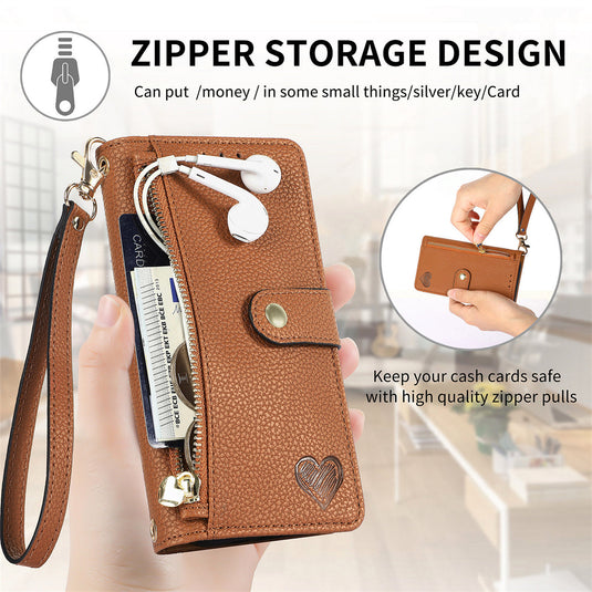 [With Lanyard][With Card Slot] Motorola Moto Edge 40/Neo/Pro Leather Zipper Shockproof Wallet Series Case