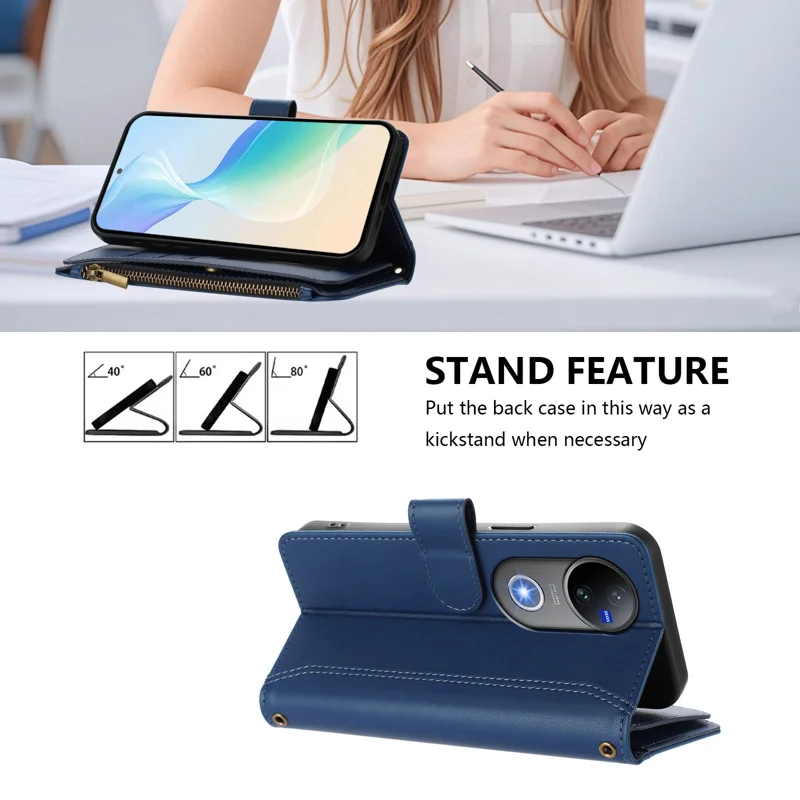 Load image into Gallery viewer, [With Card Slot] VIVO V50 5G - Multifunctional Flip Phone Case With Magnetic Closure &amp; Wrist Strap - i-Station Mobile Phone &amp; Electronic Device Repair and Accessories
