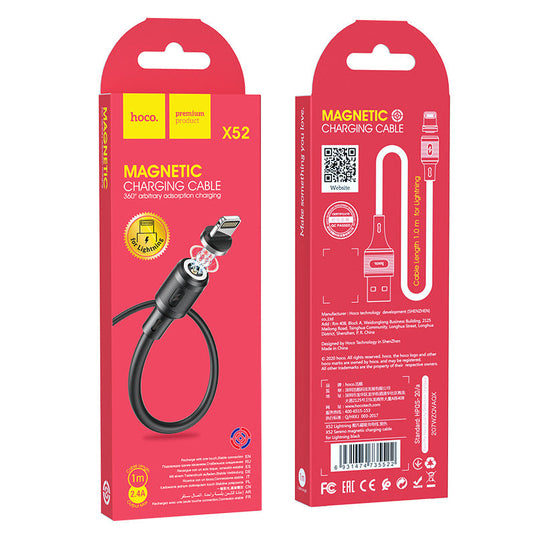 [X52] HOCO Magnetic Magnet Suction Charging Cable (Lightning/Micro/Type C) - Polar Tech Australia