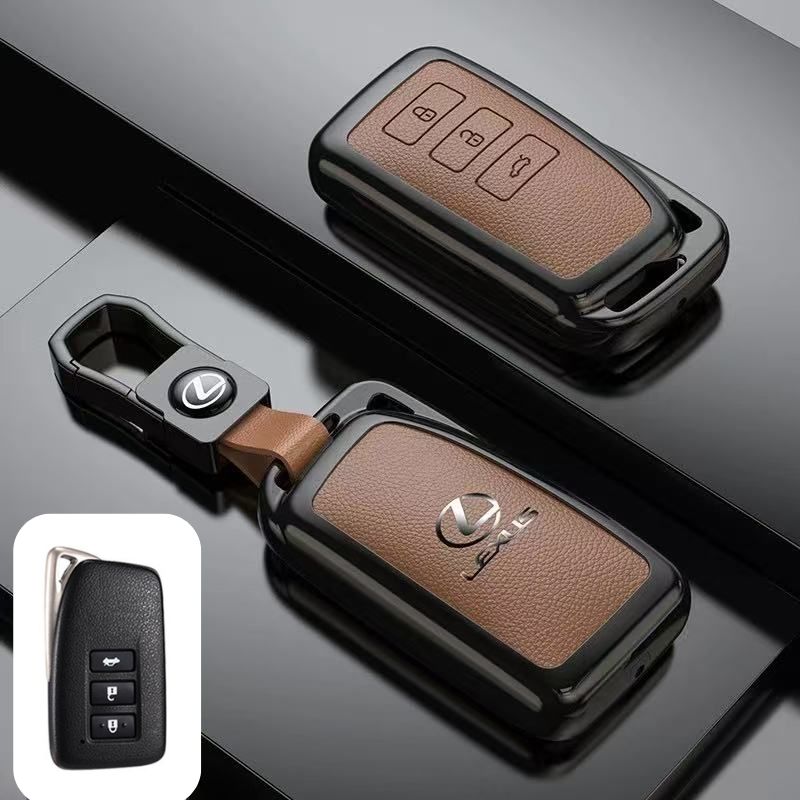 Load image into Gallery viewer, Lexus Zinc Alloy + PU Leather Car Key Fob Case Cover For ES200, ES300, RX350, NX350H, LS500H
