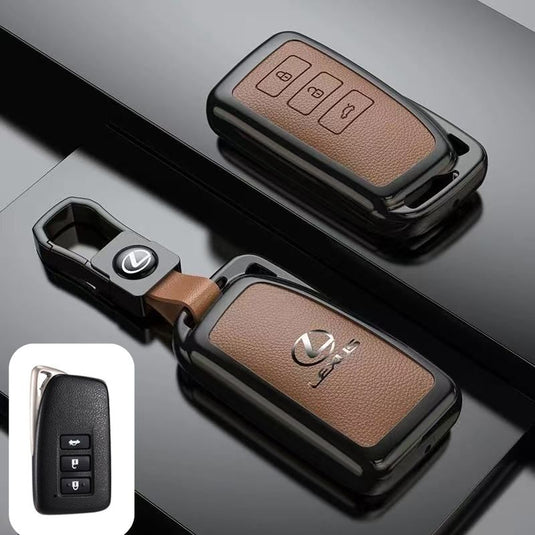 Lexus Zinc Alloy + PU Leather Car Key Fob Case Cover For ES200, ES300, RX350, NX350H, LS500H