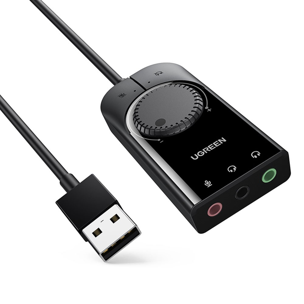 UGREEN CM129 USB External Stereo Sound Adapter 15cm-Black - i-Station Mobile Phone & Electronic Device Repair and Accessories