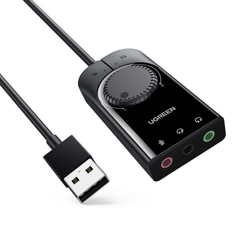 Load image into Gallery viewer, UGREEN CM129 USB External Stereo Sound Adapter 15cm-Black - i-Station Mobile Phone &amp; Electronic Device Repair and Accessories
