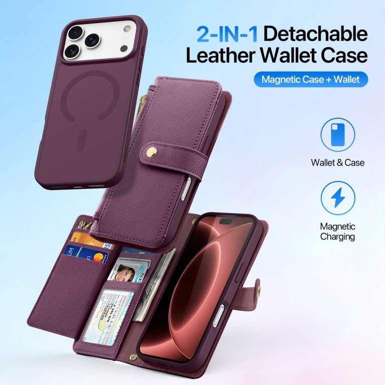 Load image into Gallery viewer, [Detachable][Magsafe Compatible] Apple iPhone 17 Pro / 18 Pro Multi-functional Leather Wallet Case With Card Slot

