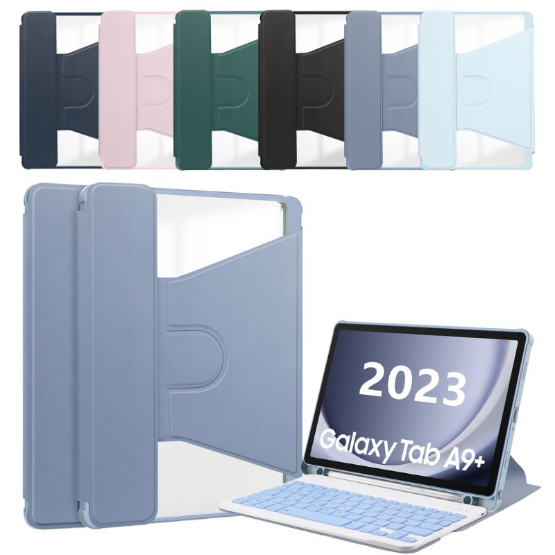 [Detachable Keyboard][With Backlit] Samsung Galaxy Tab A9 Plus 11" 2023 - 360 Degree Rotating Magnetic Flip Cover Case With Pen Slot - i-Station Mobile Phone & Electronic Device Repair and Accessories
