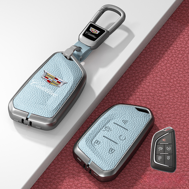 Load image into Gallery viewer, Cadillac Zinc Alloy + Leather Protection Car Key Fob Case Cover For XT5, TS-L, CT6, XT4, XTS - i-Station Mobile Phone &amp; Electronic Device Repair and Accessories
