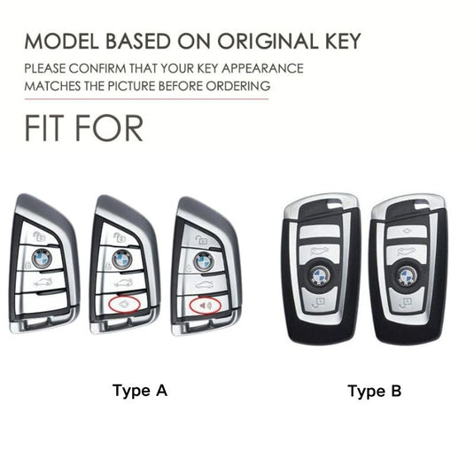 BMW Carbon Fiber Metal Protective Car Key Fob Case Cover For 1, 3, 4, 5, 6 Series, X3, X5, X6, X7