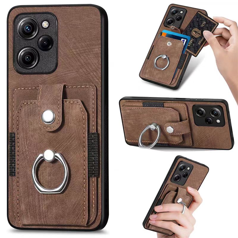 Load image into Gallery viewer, [Built-in Ring Bracket][With Card Solt] OPPO A16K CPH2349 Full-coverage Leather Shockproof Wallet Series Case
