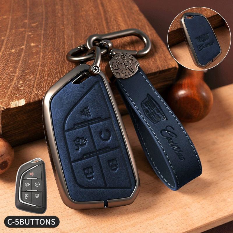 Load image into Gallery viewer, Cadillac Crazy Horse Leather Car Key Fob Case Cover For XT5, XT4, XT6, CT4, CT5, CT6, ATS-L, XTS, TS-L - i-Station Mobile Phone &amp; Electronic Device Repair and Accessories

