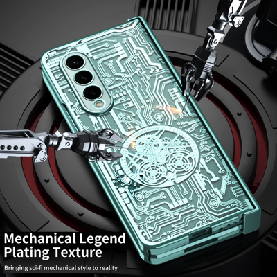 [Built-in Screen Protector] Samsung Galaxy Z Fold 3 SM-F926 Electroplated Mechanical Gear Full-cover Fashion-Forward Series Case - i-Station Mobile Phone & Electronic Device Repair and Accessories