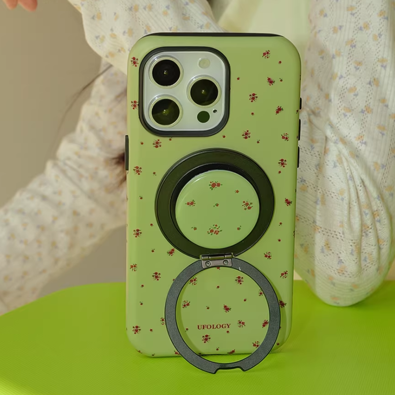 Load image into Gallery viewer, [Magsafe Compatible] Apple iPhone 17/Pro/Max - Ditsy Floral Design 2-in-1 Shockproof Phone Stand Case
