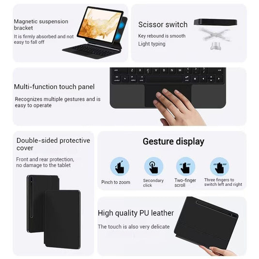 [Magic Keybord] Samsung S9/FE/Plus/FE Plus - Precision Multi-Touch Trackpad Magnetic Smart Wireless Keyboard Case With Backlit Keys