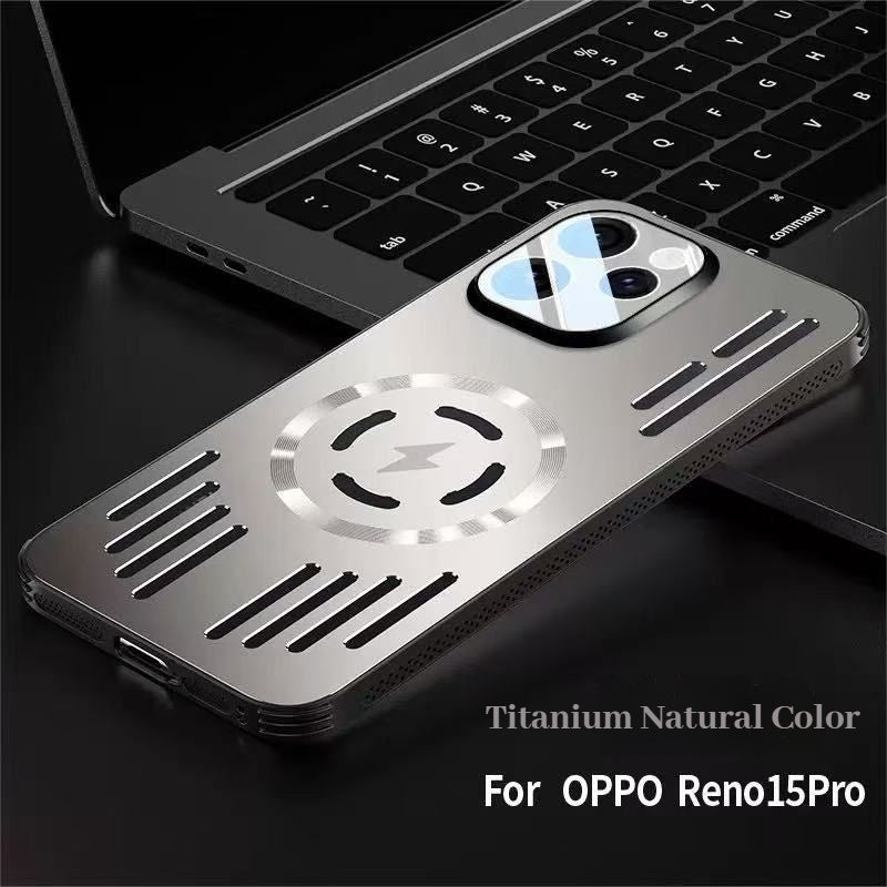 [Magsafe Compatible] OPPO Reno15 Pro Metal Matte Magnetic Hollow Cooling Case - i-Station Mobile Phone & Electronic Device Repair and Accessories