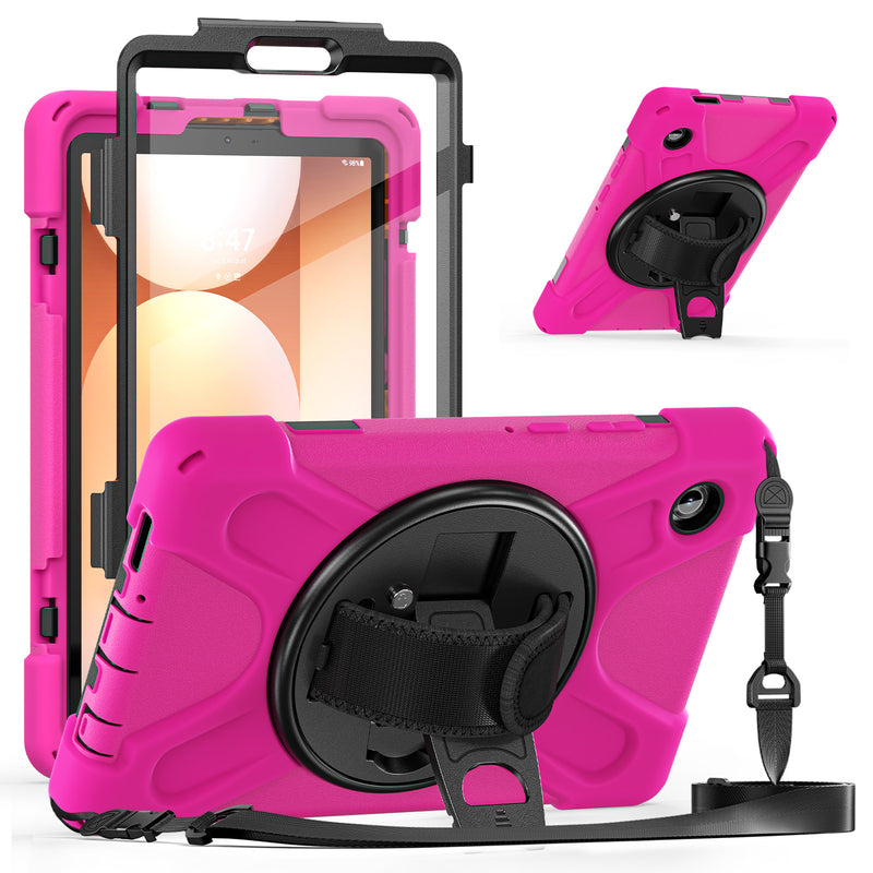 Load image into Gallery viewer, Samsung Galaxy Tab A11  (2025) 8.7&quot; - Heavy Duty 360 Degree Rotate Stand Hand Strap Case With Shoulder Strap
