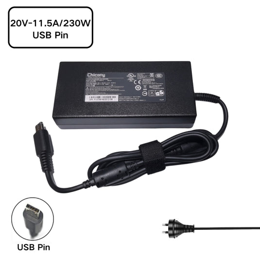 [20V-11.5A/230W][Square] MSI GE66 GE76 Raider GP66 GP76 Leopard Gaming Laptop AC Power Supply Adapter Charger