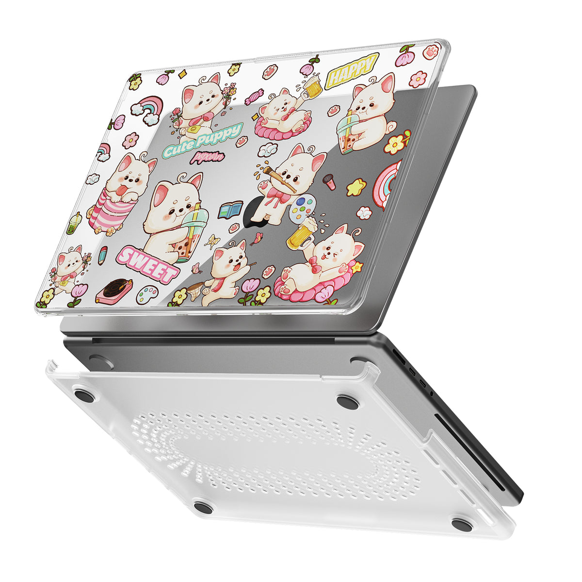 MacBook Air 13.6" 2025 (A3240) M4 - Cute Cartoon Transparent Shockproof & Slim Case - i-Station Mobile Phone & Electronic Device Repair and Accessories