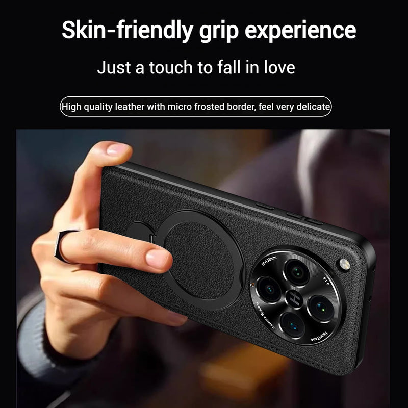 Load image into Gallery viewer, [Built-in Ring Bracket][Magsafe Compatible] Oppo Reno13 / Pro Premium Leather Texture Full-Body Shockproof Phone Case
