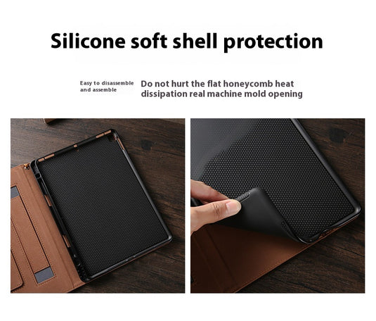 [With Handbag] Apple iPad Pro 12.9" 3rd Gen 2018 Version - TPU + PU 2 in 1 Leather Material with Automatic Sleep Function Stand Case