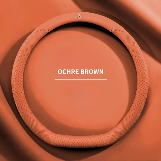 Mercedes-Benz Genuine Leather Breathable Steering Wheel Cover for E300L, C260L, GLC300, S450, GLE450, A200, GLK300