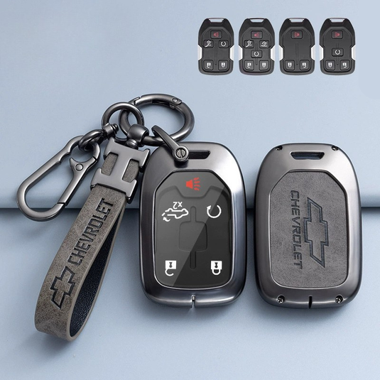 Chevrolet Zinc Alloy + PU Leather Car Key Fob Case Cover For Cavalier, Malibu, Cruze, Trax, Monza, Sail