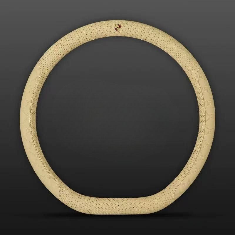 Load image into Gallery viewer, Porsche PU Leather Steering Wheel Cover with Heat-Pressed Embossed Texture For Cayenne, Macan, Panamera, 718, 911, Taycan
