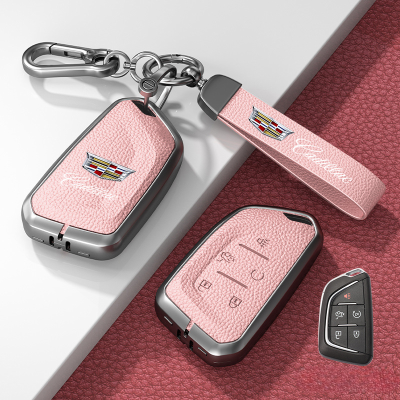 Load image into Gallery viewer, Cadillac Zinc Alloy + Leather Protection Car Key Fob Case Cover For XT5, TS-L, CT6, XT4, XTS - i-Station Mobile Phone &amp; Electronic Device Repair and Accessories
