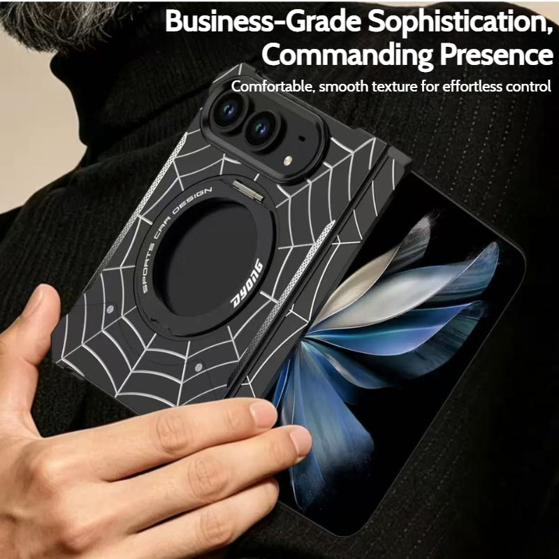 Load image into Gallery viewer, Apple iPhone Duo Frameless Mecha Metal Spiderman Rotating Magnetic Stand Case
