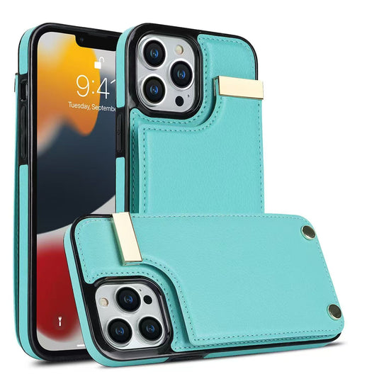 [With Card Slot] Apple iPhone 14/Plus/Pro/Pro Max Leather Minimalist Shockproof Wallet Series Case