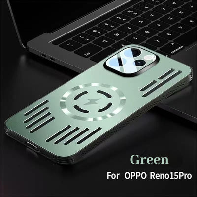 [Magsafe Compatible] OPPO Reno15 Pro Metal Matte Magnetic Hollow Cooling Case - i-Station Mobile Phone & Electronic Device Repair and Accessories