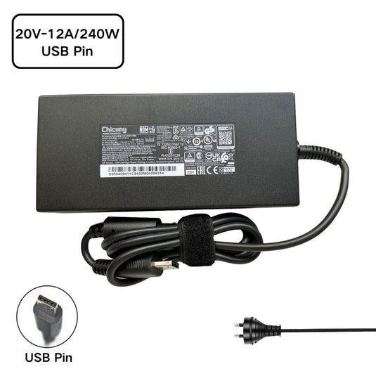 [20V-12A/240W][Square] MSI GE66 GE76 GS77 G577 Laptop AC Power Supply Adapter Charger