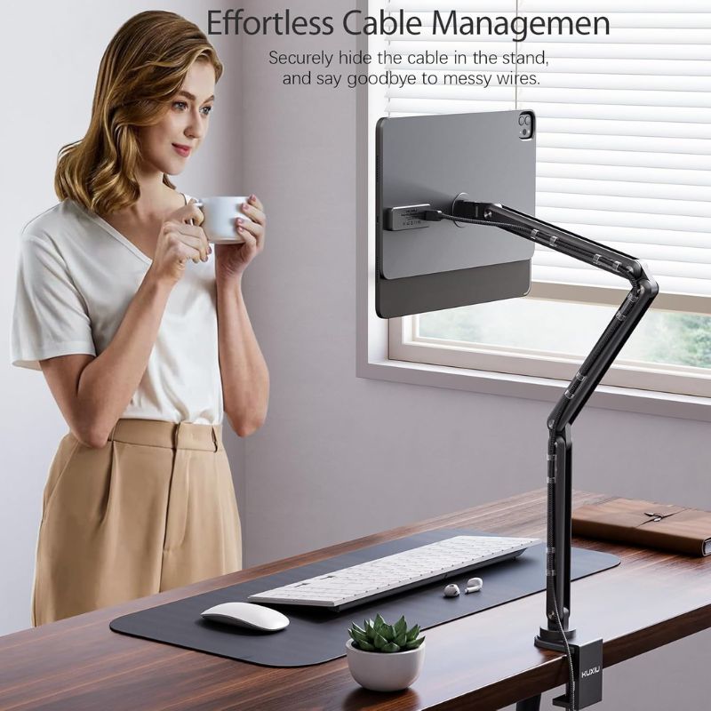 Load image into Gallery viewer, KUXIU X36 Pro MAX iPad Magnetic Charging Stand Aluminum Alloy Boom Arm Adjustable Tablet Stand - EdgeFollow
