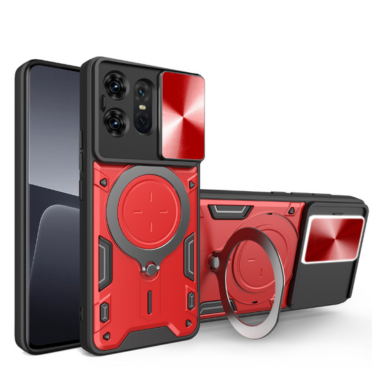 [Built-in Ring Bracket][With Slide Lens Cover] Motorola Moto G35 Minimalist Ultra-thin Shockproof Phone Stand Series Case - i-Station Mobile Phone & Electronic Device Repair and Accessories