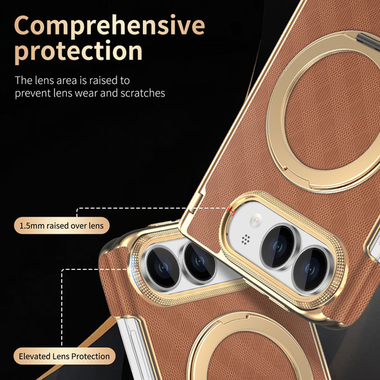 Apple iPhone Duo - PU Leather Magnetic Rotating Stand with Hinge Protection Back Cover