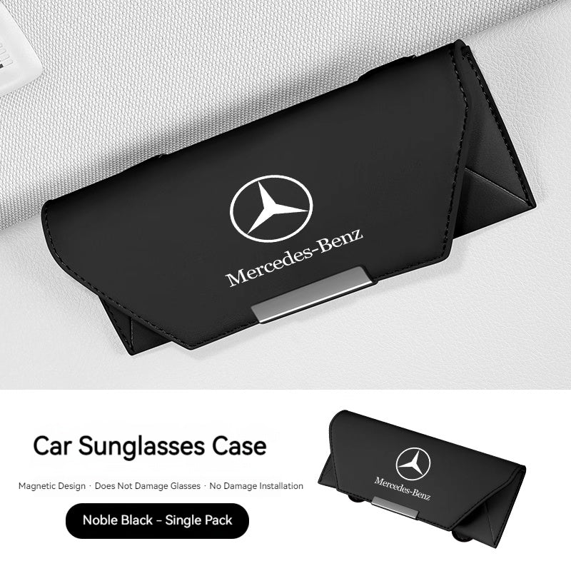 Load image into Gallery viewer, Mercedes-Benz Nappa Leather Car Sunglasses Holder for C-Class, E-Class, A-Class, E300L, GLA, GLC, GLB200/CLA — In-Car Sunglasses Clip Accessory
